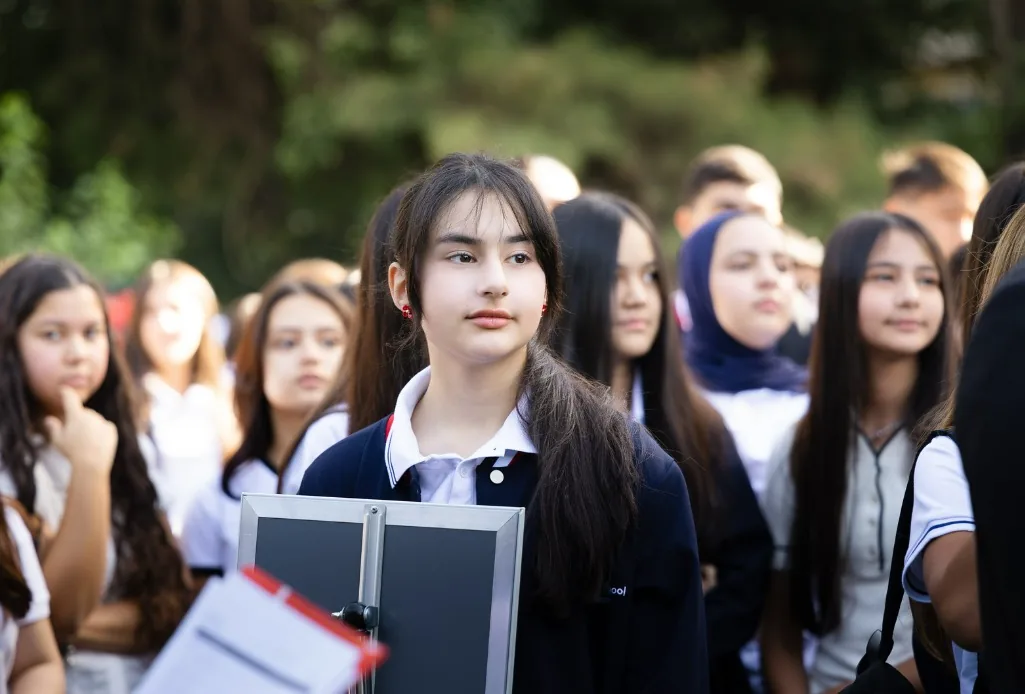 High school students standing together during the opening ceremony